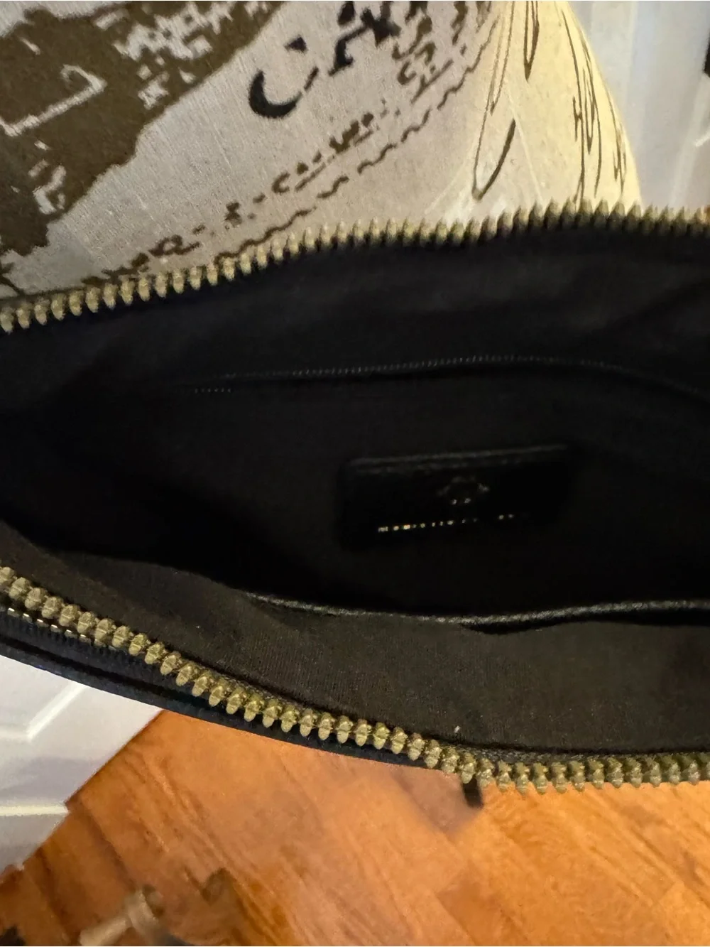 Nanette Lepore Black Pebbled Crossbody Bag Gold Hardware